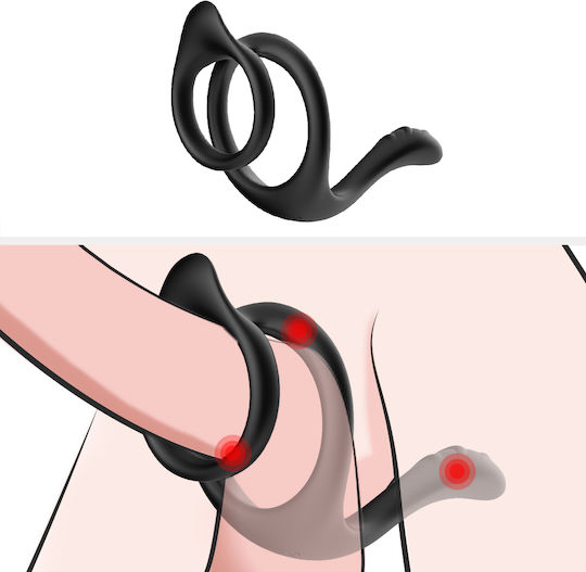 Kinksters Δαχτυλίδι Πέους Σιλικόνης Μαύρο 3129-0036
