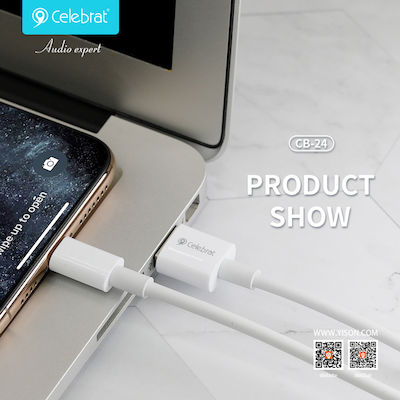 Celebrat USB-A zu Lightning Kabel Weiß 1.2m (CB-24L)