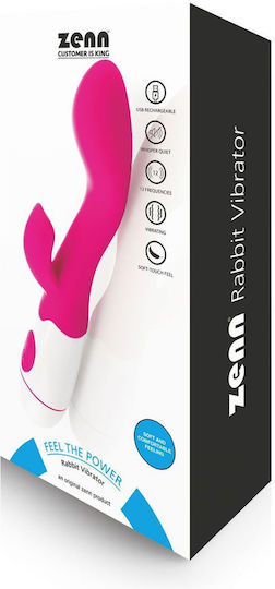 Zenn Feel The Power Δονητής Rabbit Rabbit Vibrator 20cm Pink