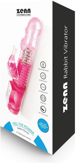 Zenn Feel The Power Δονητής Rabbit Rabbit Vibrator 20cm Ροζ
