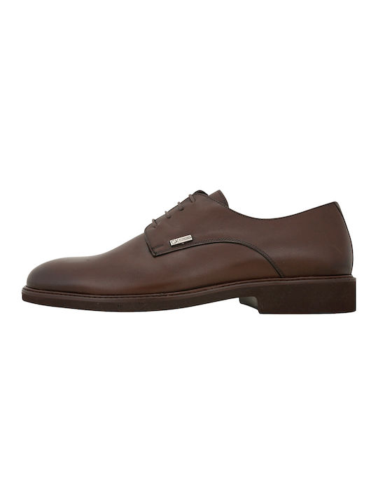 GK Uomo Men's Leather Casual Shoes Brown