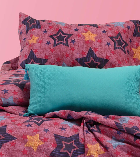 Melinen Σετ Σεντόνια Μονά Βαμβακερά Asterio Dusty Pink. 170x260cm 3τμχ