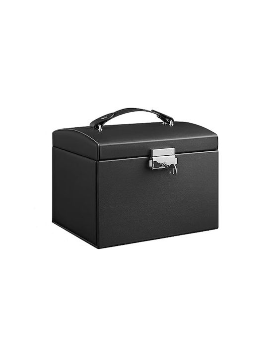 Songmics Jewelry Box Wooden with Drawer & Mirror 17.5x13.5x12cm