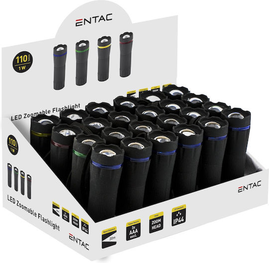 Entac Flashlight LED IP44 with Maximum Brightness 110lm Efl-zoom-pl