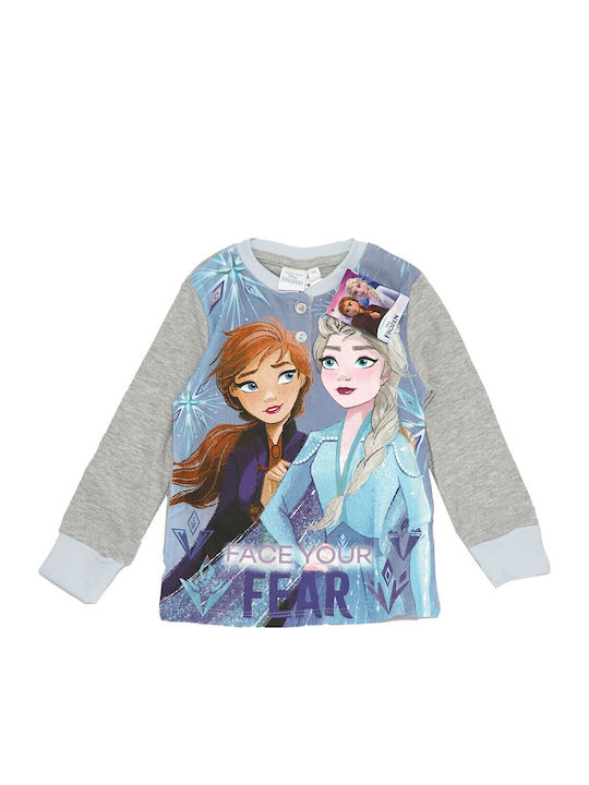Disney Παιδική Πιτζάμα Χειμωνιάτικη Γκρι Frozen