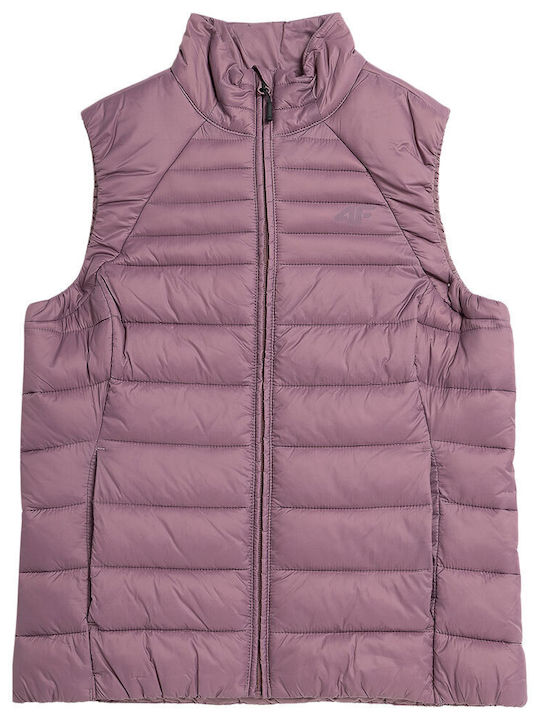 Kurz Damen Ärmellos Puffer Jacke Pink