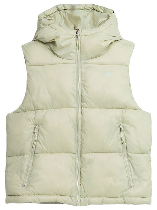 Scurtă Jachetă de femei Fără mâneci Puffer Turcoaz