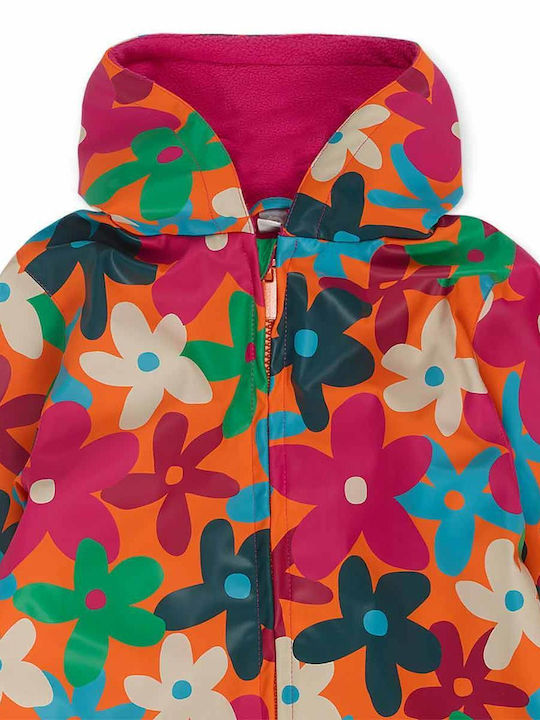 Wasserdicht Kinder Trenchcoat mit Kapuze Orange