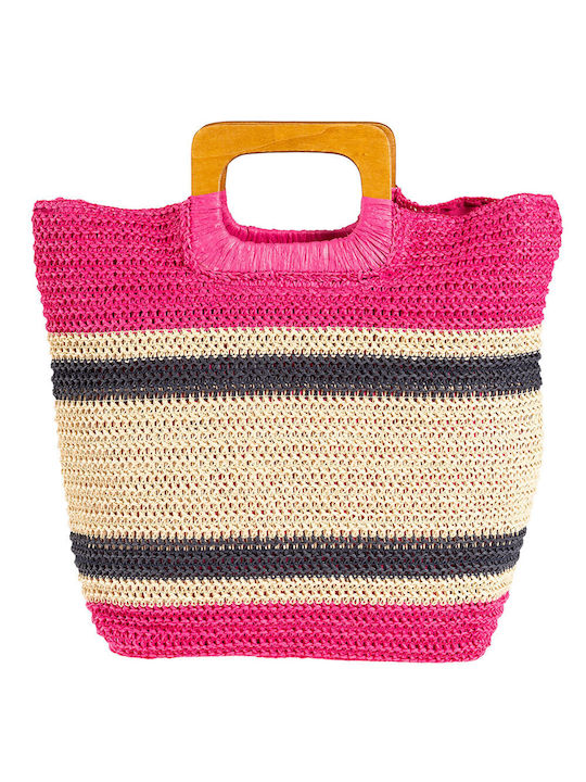 Modissimo Stroh Strandtasche Fuchsia