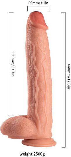 DMM MAA Realistisches Dildo mit Hoden und Saugnapf Fleisch 35cm