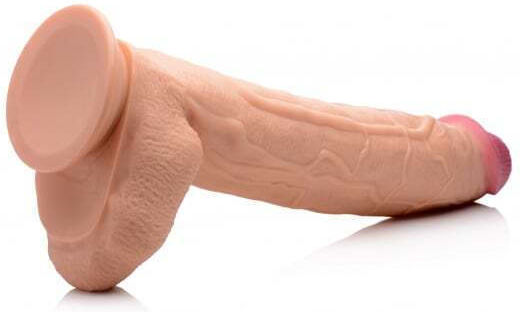 XR Dildo realist cu Testicule și Ventuză Flesh 33cm