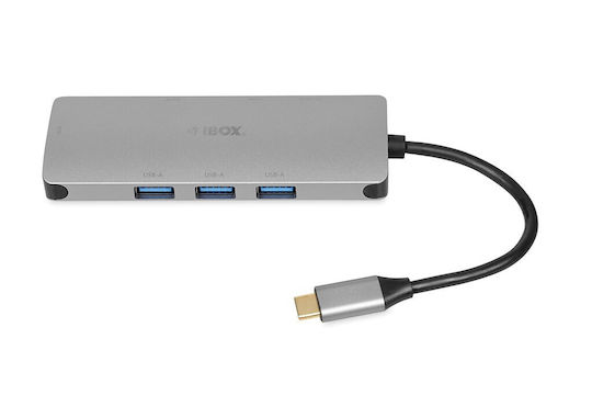 iBox Dock / USB-A Docking Station με 4K PD Ethernet Γκρι