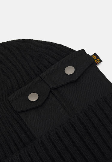 Beanie Unisex Beanie with Rib Knit in Black color