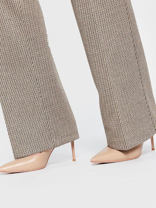 Women's Fabric Trousers Regular Fit Beige
