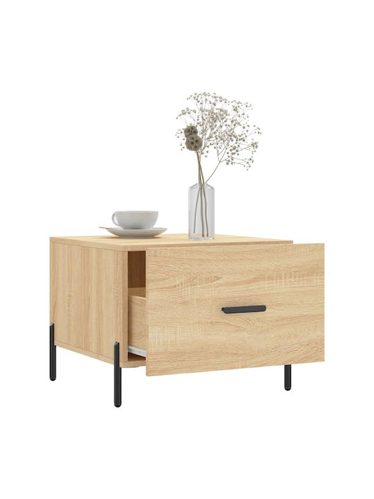 Square Side Table Wooden with Drawers Sonoma Oak 2 Pieces M50xL50xH40cm