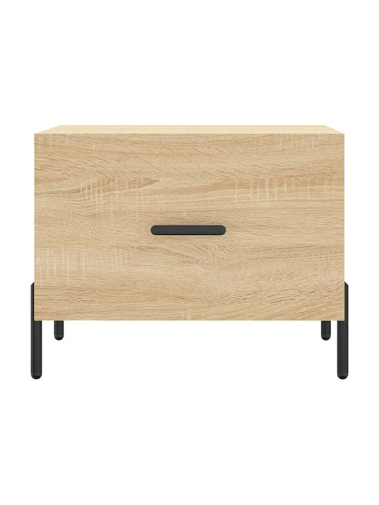 Square Side Table Wooden with Drawers Sonoma Oak 2 Pieces M50xL50xH40cm