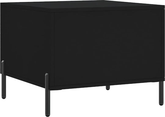 Square Side Table Wooden with Drawers Black 2pcs M50xW50xH40cm