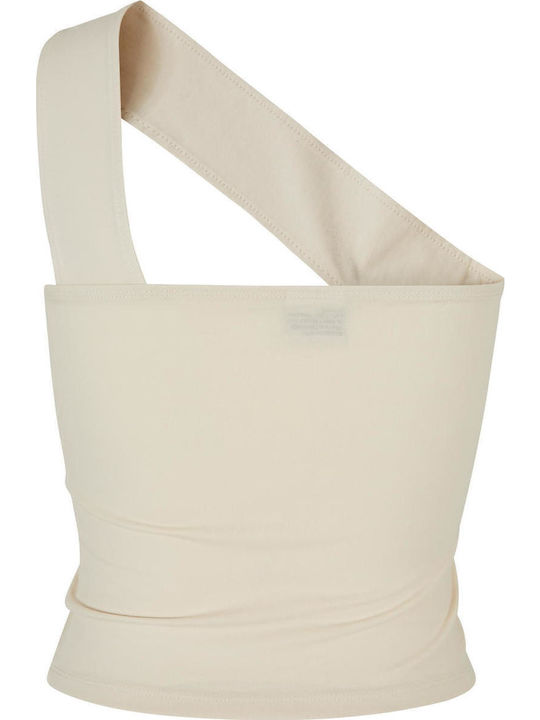 Γυναικεία Μπλούζα Βαμβακερή Off-Shoulder με έναν Ώμο Λευκή