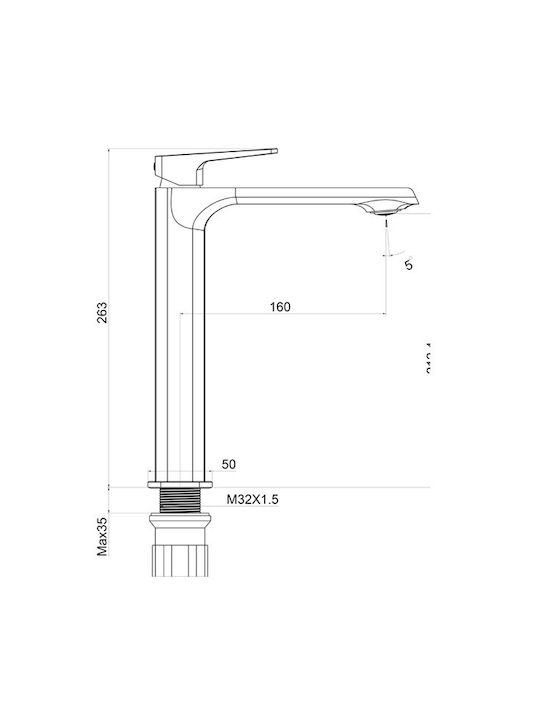 Interflex Миксер Смесител за мивка Висока Interflex Миксер Смесител за мивка Висока