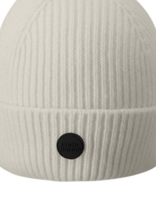 Fynch Hatton Beanie Unisex Σκούφος Πλεκτός σε Λευκό χρώμα