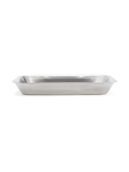 De Buyer Stainless Steel Rectangular Serving Tray with Handles in Silver Color 35x27x4.6cm 3280.35 1pcs