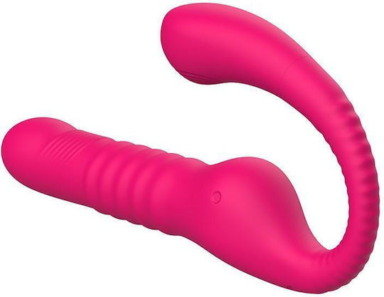 Kinksters Trägerlos Strap On mit Vibration in Fuchsie Farbe