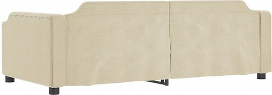Sofa Bed Single Upholstered with Fabric Blue with Slats for Mattress 100x200cm