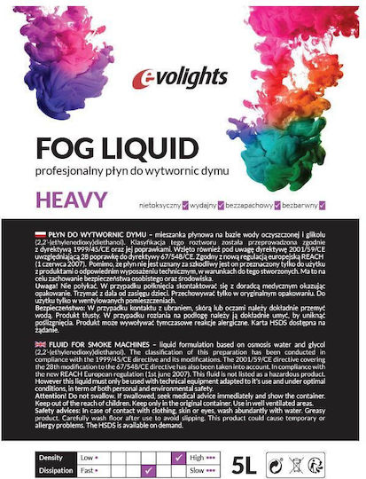 Evolights Liquid for Fog Machine Fog Liquid Heavy 5lt