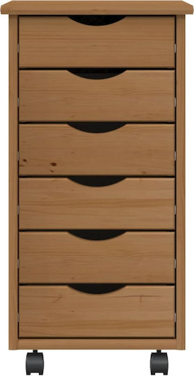 Чекмеджета За Бюро От Масивно Дърво Меден Кафяв 34x39x65.5см