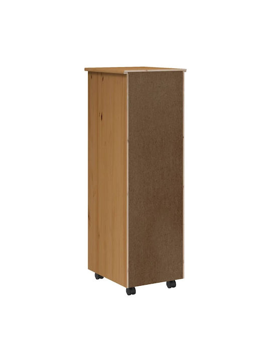 Office Storage Solid Wood Drawer Μελί Καφέ L34xW39xH103cm