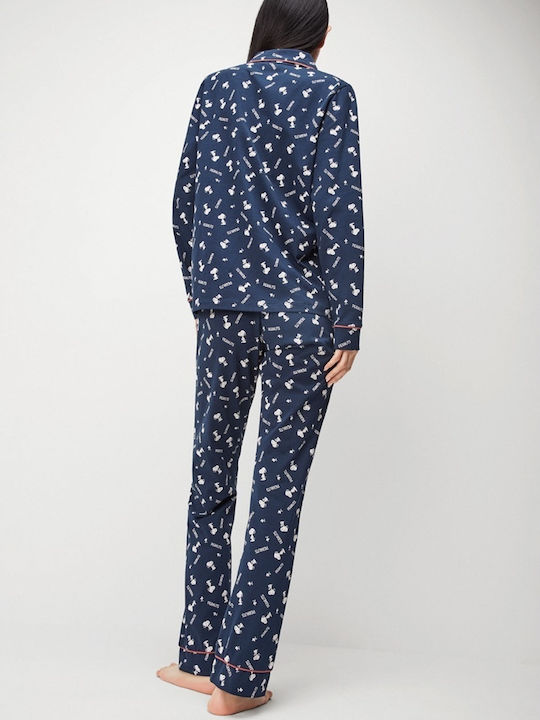 Gisela Winter Women's Pyjama Set Cotton Blue