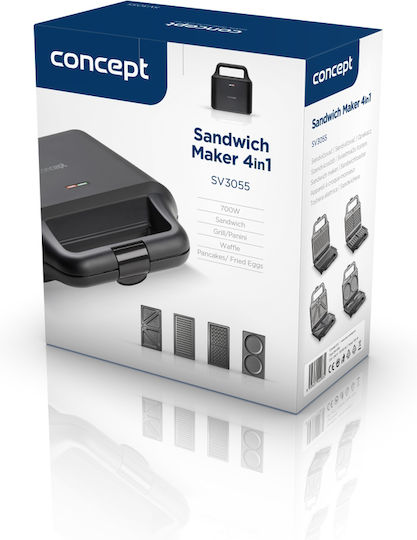 Concept Sandwich Maker Grill cu Plăci Detasabile 700W Neagră