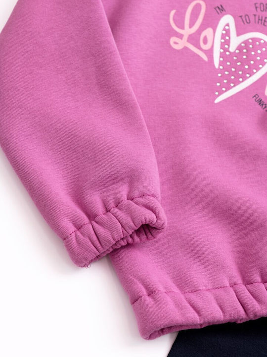 Funky Παιδικό Μπλουζοφόρεμα Μακρυμάνικο Ροζ