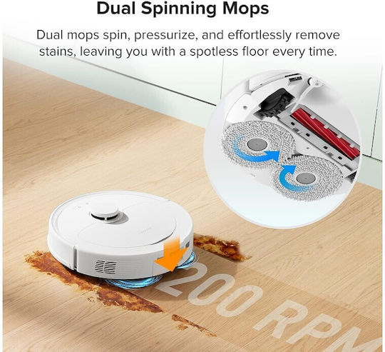 Roborock Q Revo Aspirator Robot pentru Aspirare & Spălare cu Cartografiere și Wi-Fi Albă