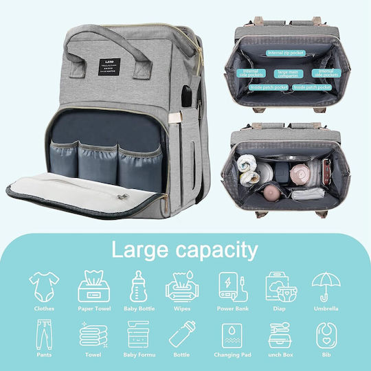 Land Wickeltasche-Wickelrucksack Schwarz 31cm.
