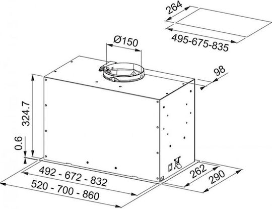Franke Box Plus FBFP XS A86 Μηχανισμός Απορρόφησης 86cm Inox