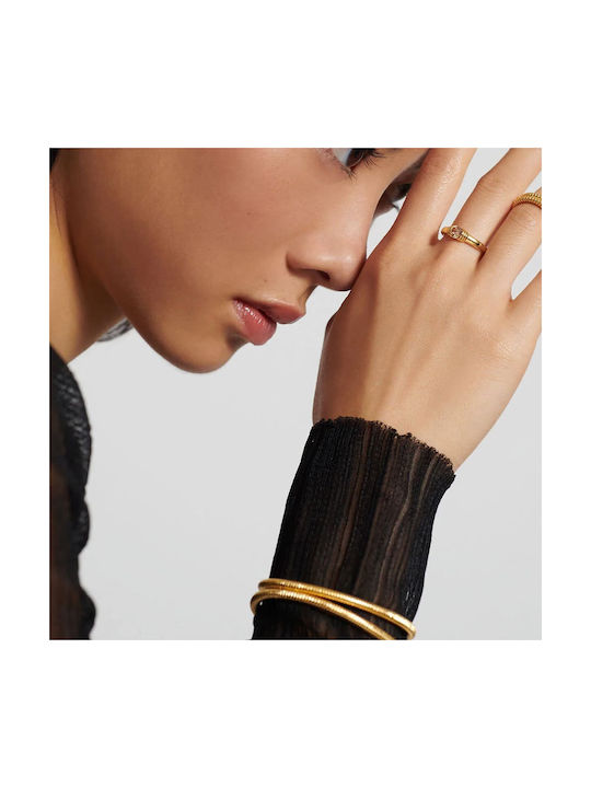 Aleyolé Ring with Zircon made of Silver Gold Plated