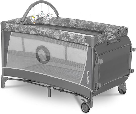 Lionelo Flower Baby Playpen with Changing Table and Grey Mattress 60x120cm