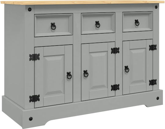 Μπουφές από Μασίφ Ξύλο με Συρτάρια Γκρι 112x43x78cm Μπουφές από Μασίφ Ξύλο με Συρτάρια Γκρι 112x43x78cm