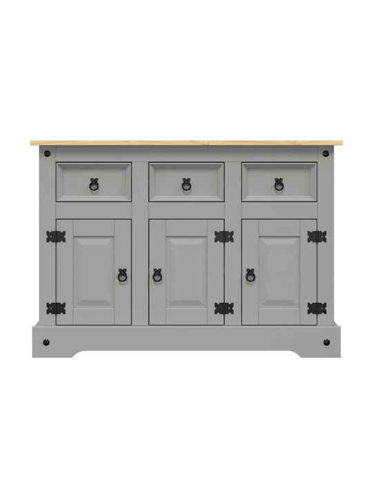 Bufet din Lemn Masiv cu Sertare Gri 112x43x78cm