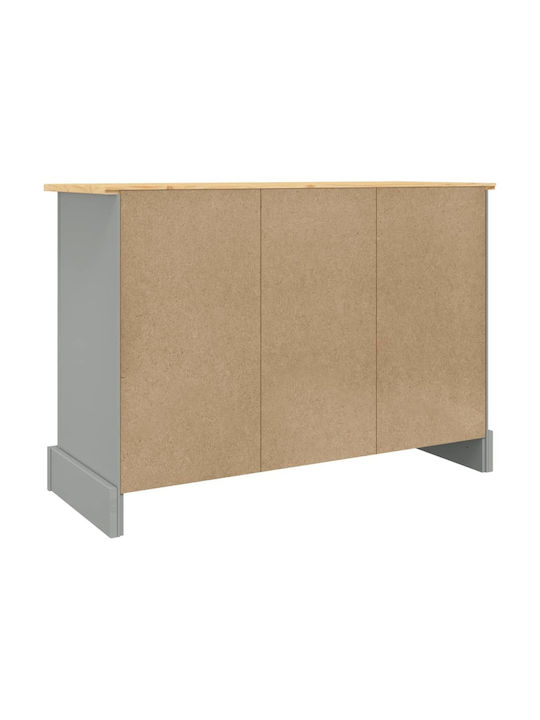 Bufet din Lemn Masiv cu Sertare Gri 112x43x78cm