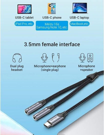 Vention USB-C Male To USB-C Male Cable 0.3m BGPHY 1 Piece