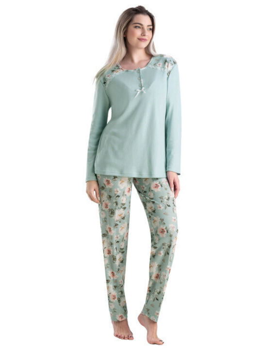 Relax Lingerie Winter Women's Pyjama Set Green