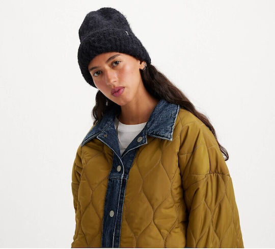 Beanie Γυναικείος Σκούφος Πλεκτός σε Μαύρο χρώμα