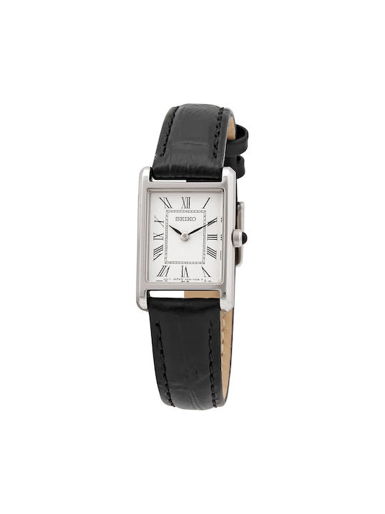 Seiko Watch with White Leather Strap