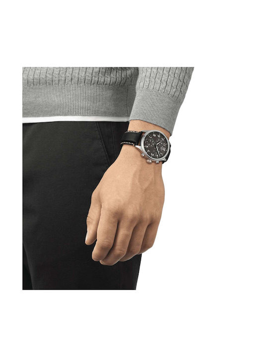 Tissot Xl Men's Watch 45mm Chronograph Battery with Gray Metal Bracelet