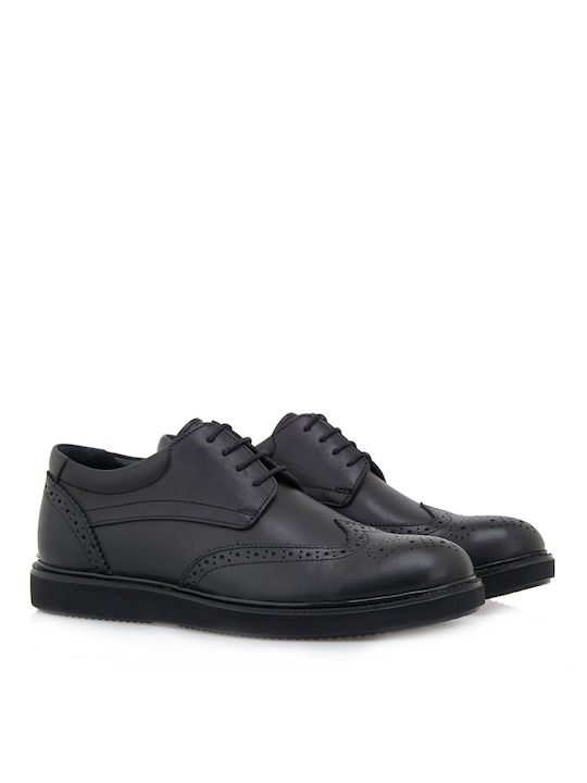 Lorenzo Russo Piele Oxford-uri pentru bărbați Negre