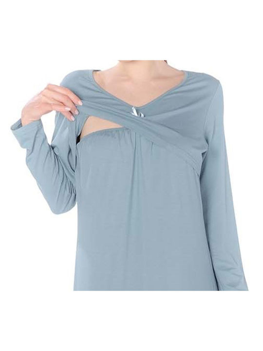Secret Point Nightgown for Breastfeeding Green