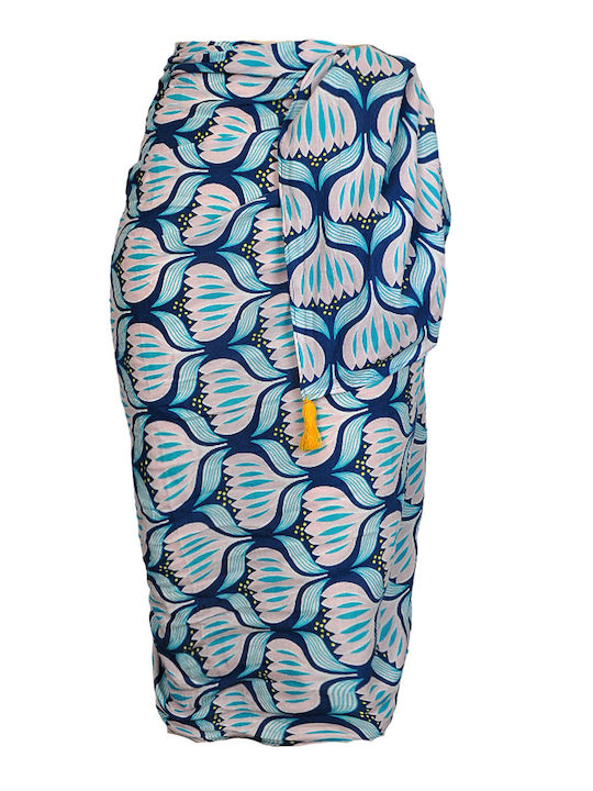 Brims and Trims Μπλε Γυναικείο Παρεό Floral