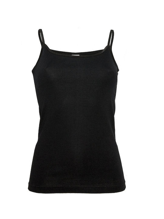 Women's T-Shirt with Spaghetti Strap Black